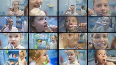 儿童和成人清洁牙齿、口腔护理、防龋、<strong>视频镶嵌</strong>